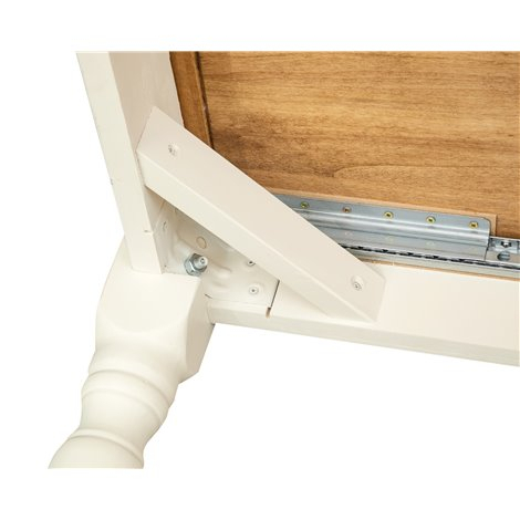 Tavolo Country allungabile in legno massello di tiglio struttura bianca anticata piano naturale L90xPR90xH80 cm. Made in Italy Tavolo Country allungabile in legno massello di tiglio struttura bianca anticata piano naturale L90xPR90xH80 cm. Made in Italy