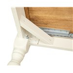 Mesa Country extensível em madeira maciça de cal, estrutura branca antiga, tampo natural L90xDP90xA80 cm. Feito na Itália