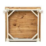 Mesa Country extensível em madeira maciça de cal, estrutura branca antiga, tampo natural L90xDP90xA80 cm. Feito na Itália