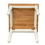 Country-style solid lime wood antiqued white structure natural finish W80xDP80xH78 cm sized fixed table. Made in Italy