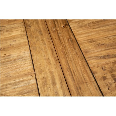 Mesa Country extensível em madeira maciça de cal, estrutura branca antiga, tampo natural L250xDP100xA80 cm. Feito na Itália Mesa Country extensível em madeira maciça de cal, estrutura branca antiga, tampo natural L250xDP100xA80 cm. Feito na Itália