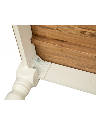 Mesa Country extensível em madeira maciça de cal, estrutura branca antiga, tampo natural L250xDP100xA80 cm. Feito na Itália Mesa Country extensível em madeira maciça de cal, estrutura branca antiga, tampo natural L250xDP100xA80 cm. Feito na Itália