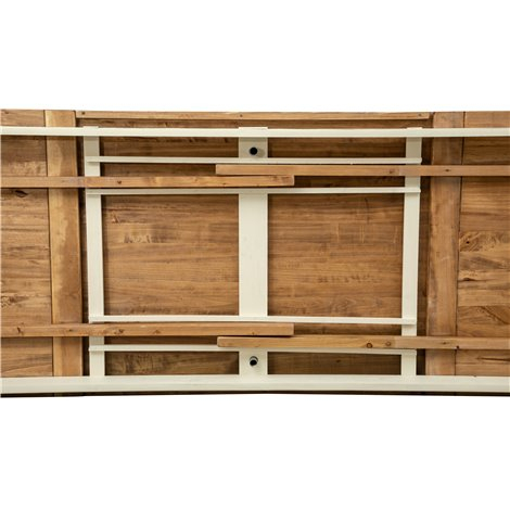 Mesa Country extensível em madeira maciça de cal, estrutura branca antiga, tampo natural L250xDP100xA80 cm. Feito na Itália Mesa Country extensível em madeira maciça de cal, estrutura branca antiga, tampo natural L250xDP100xA80 cm. Feito na Itália