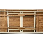 Table à rallonge style  champêtre en bois massif de tilleul avec structure antique blanche et plan en finition naturelle L250xPR