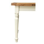 Tavolo allungabile Country in legno massello di tiglio bianco naturale: la gamba. Made in Italy
