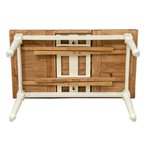 Tavolo allungabile Country in legno massello bianco naturale: vista del meccanismo delle allunghe. Made in Italy