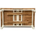 Tavolo allungabile Country in legno massello di tiglio bianco naturale: la struttura inferiore. Made in Italy
