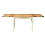 W120xDP80xH80 cm sized lime wood Country style antiqued white finish natural top extensible table . Made in Italy