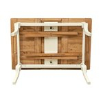 Tavolo Country allungabile in legno massello di tiglio struttura bianca anticata piano naturale L120xPR80xH80  cm. Made in Italy