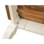 Table de style Country extensible en bois massif de tilleul châssis blanche vieillie sur surface naturelle aux dimensions L120xP