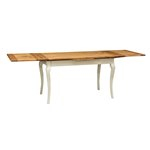 Mesa extensível country em madeira maciça de tília, estrutura branca antiga, tampo natural L140xDP80xA80 cm. Feito na Itália