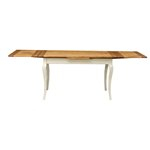 Mesa extensível country em madeira maciça de tília, estrutura branca antiga, tampo natural L140xDP80xA80 cm. Feito na Itália