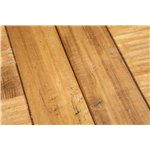 Mesa extensível country em madeira maciça de tília, estrutura branca antiga, tampo natural L140xDP80xA80 cm. Feito na Itália