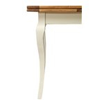 Mesa extensível country em madeira maciça de tília, estrutura branca antiga, tampo natural L140xDP80xA80 cm. Feito na Itália