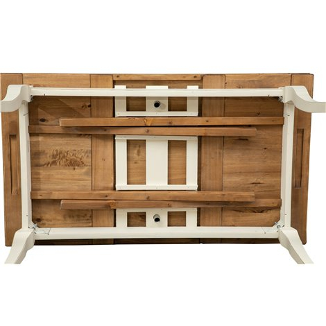 Tavolo allungabile Country legno massello di tiglio struttura bianca anticata piano naturale L140xPR80xH80 cm. Made in Italy Tavolo allungabile Country legno massello di tiglio struttura bianca anticata piano naturale L140xPR80xH80 cm. Made in Italy