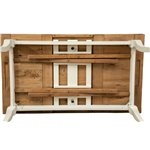 Mesa extensível country em madeira maciça de tília, estrutura branca antiga, tampo natural L140xDP80xA80 cm. Feito na Itália
