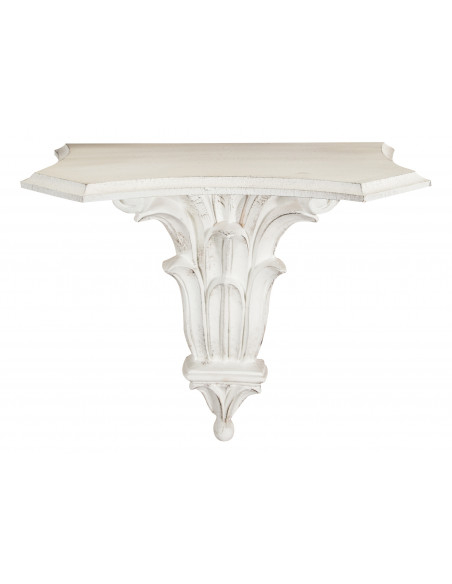 PRATELEIRA DE PAREDE EM MADEIRA ACABAMENTO BRANCO ANTIGO L39XDP24XH37 CM. FEITO NA ITÁLIA