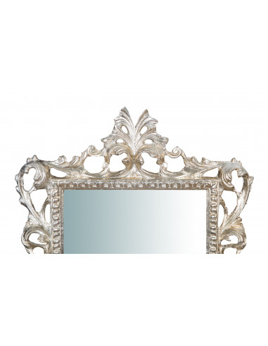 SPECCHIERA DA PARETE IN LEGNO FINITURA FOGLIA ARGENTO L45XPR4XH61 CM. MADE IN ITALY SPECCHIERA DA PARETE IN LEGNO FINITURA FOGLIA ARGENTO L45XPR4XH61 CM. MADE IN ITALY