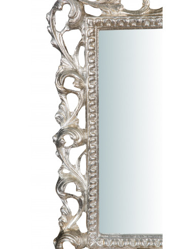 SPECCHIERA DA PARETE IN LEGNO FINITURA FOGLIA ARGENTO L45XPR4XH61 CM. MADE IN ITALY SPECCHIERA DA PARETE IN LEGNO FINITURA FOGLIA ARGENTO L45XPR4XH61 CM. MADE IN ITALY