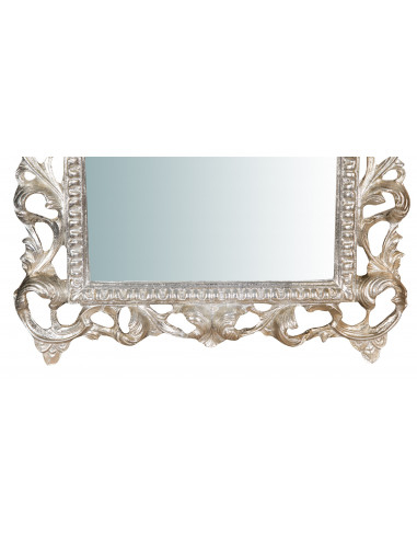 SPECCHIERA DA PARETE IN LEGNO FINITURA FOGLIA ARGENTO L45XPR4XH61 CM. MADE IN ITALY SPECCHIERA DA PARETE IN LEGNO FINITURA FOGLIA ARGENTO L45XPR4XH61 CM. MADE IN ITALY