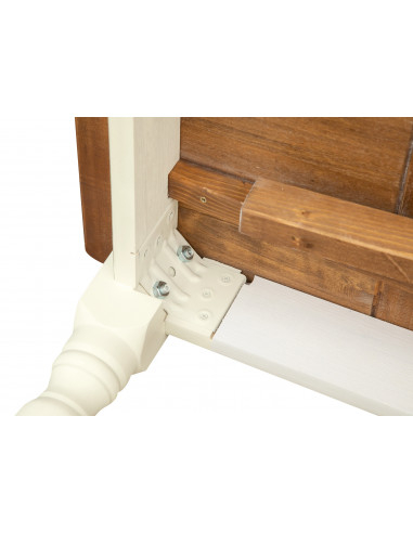 Tavolo Country allungabile in legno massello di tiglio struttura bianca anticata piano noce 120x80x80 cm. Made in Italy Tavolo Country allungabile in legno massello di tiglio struttura bianca anticata piano noce 120x80x80 cm. Made in Italy