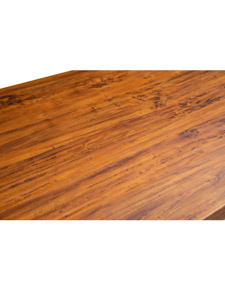 Tavolo allungabile Country in legno massello di tiglio struttura bianca anticata piano noce 180x90x80 cm. Made in Italy