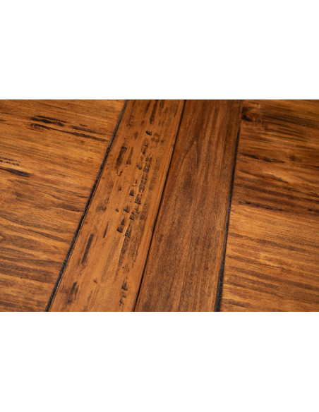 Tavolo Country allungabile in legno massello di tiglio struttura bianca anticata piano noce L200xPR90xH80 cm. Made in Italy