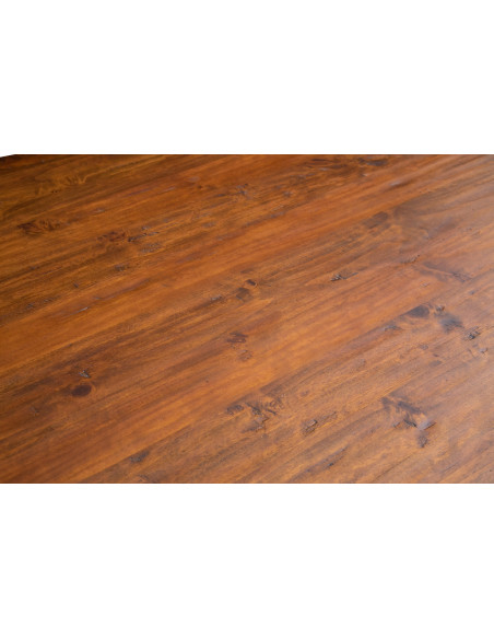 Mesa Country extensível em madeira maciça de tília com estrutura branca antiga e tampo em nogueira 250x100x80 cm. Feito na Itáli
