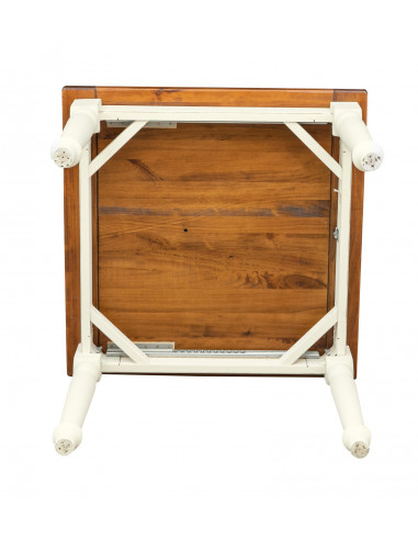 Tavolo country quadrato bicromatico allungabile fatto artigianalmente Made in Italy. Vista della struttura Tavolo country quadrato bicromatico allungabile fatto artigianalmente Made in Italy. Vista della struttura
