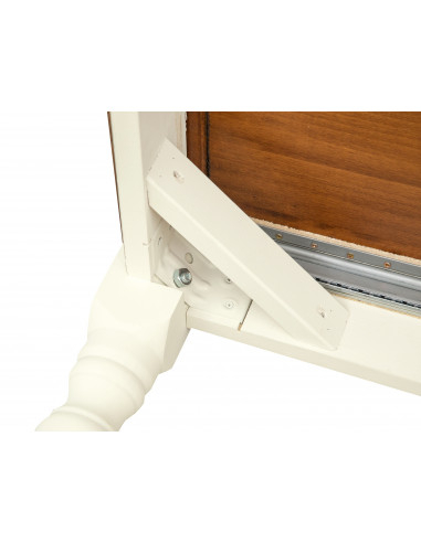 Mesa country extensível quadrada em dois tons feita à mão Made in Italy. Fixação de perna Mesa country extensível quadrada em dois tons feita à mão Made in Italy. Fixação de perna