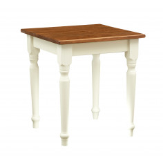 Mesa de campo em madeira sólida estrutura de telha de noz branca 70x70x78 cm. Feito em Itália