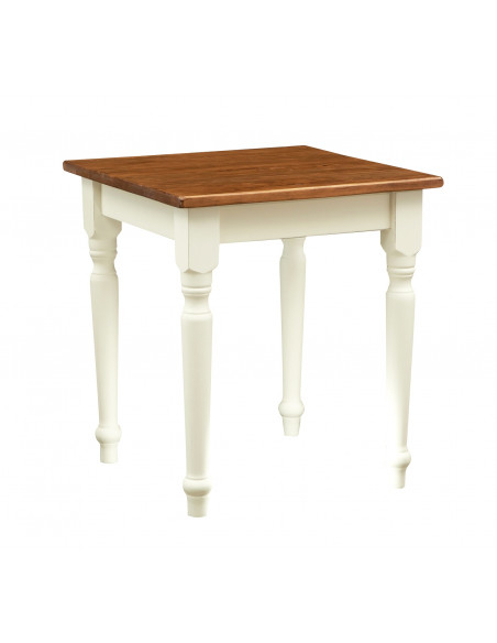 Mesa de campo em madeira sólida estrutura de telha de noz branca 70x70x78 cm. Feito em Itália