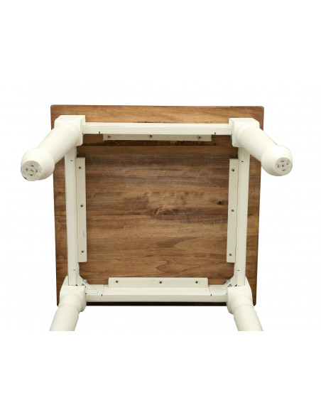 Mesa de campo em madeira sólida estrutura de telha de noz branca 70x70x78 cm. Feito em Itália