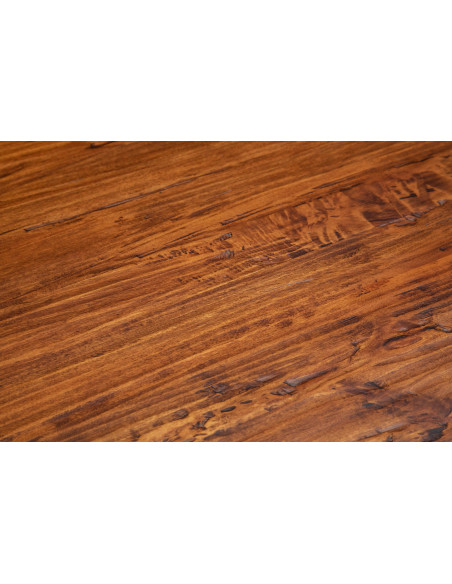 Mesa quadrada fixa bicolor, feita à mão. Detalhe do plano. Feito na Itália