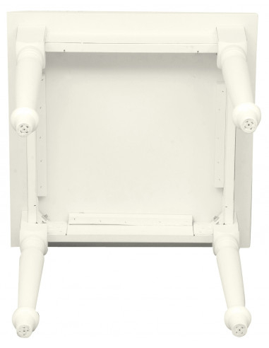Tavolo fisso Country in legno massello di tiglio finitura bianca anticata 80x80x78 cm Tavolo fisso Country in legno massello di tiglio finitura bianca anticata 80x80x78 cm
