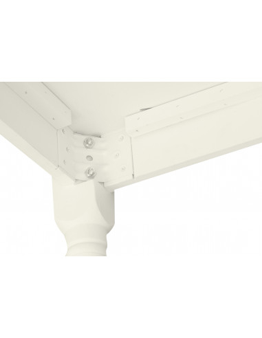 Tavolo fisso Country in legno massello di tiglio finitura bianca anticata 80x80x78 cm Tavolo fisso Country in legno massello di tiglio finitura bianca anticata 80x80x78 cm