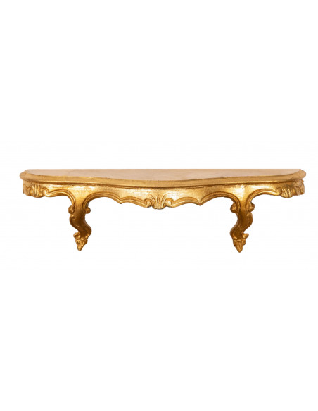 MENSOLA A MURO IN LEGNO FINITURA FOGLIA ORO ANTICATO L47XPR13XH14 CM