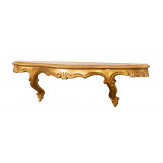 MENSOLA A MURO IN LEGNO FINITURA FOGLIA ORO ANTICATO L47XPR13XH14 CM
