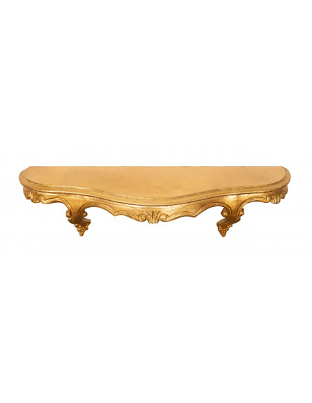 MENSOLA A MURO IN LEGNO FINITURA FOGLIA ORO ANTICATO L47XPR13XH14 CM