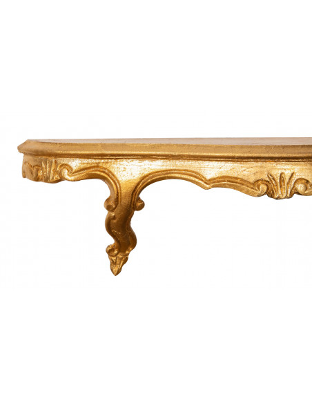 MENSOLA A MURO IN LEGNO FINITURA FOGLIA ORO ANTICATO L47XPR13XH14 CM