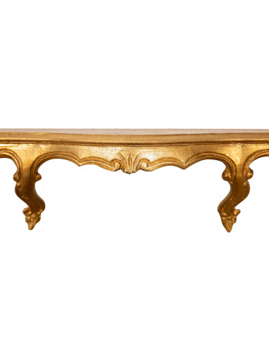 MENSOLA A MURO IN LEGNO FINITURA FOGLIA ORO ANTICATO L47XPR13XH14 CM MENSOLA A MURO IN LEGNO FINITURA FOGLIA ORO ANTICATO L47XPR13XH14 CM