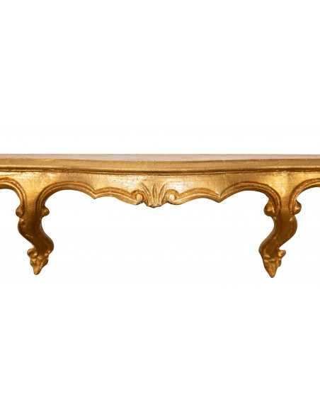 MENSOLA A MURO IN LEGNO FINITURA FOGLIA ORO ANTICATO L47XPR13XH14 CM