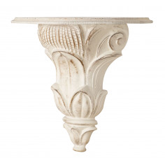 PRATELEIRA DE PAREDE EM MADEIRA ANTIGA COM ACABAMENTO BRANCO L39XDP21XH37 CM MADE IN ITALY