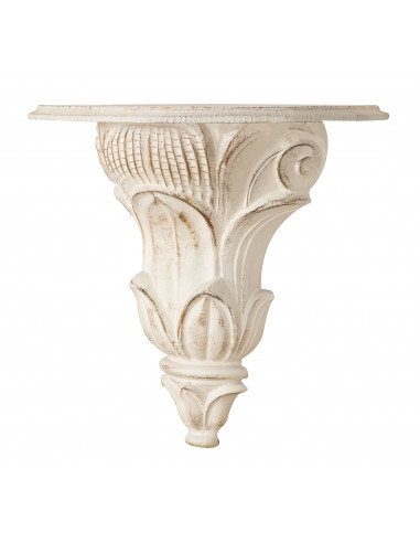 PRATELEIRA DE PAREDE EM MADEIRA ANTIGA COM ACABAMENTO BRANCO L39XDP21XH37 CM MADE IN ITALY