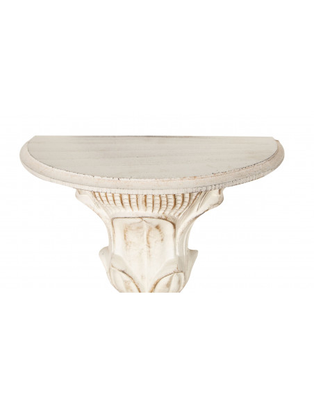 PRATELEIRA DE PAREDE EM MADEIRA ANTIGA COM ACABAMENTO BRANCO L39XDP21XH37 CM MADE IN ITALY