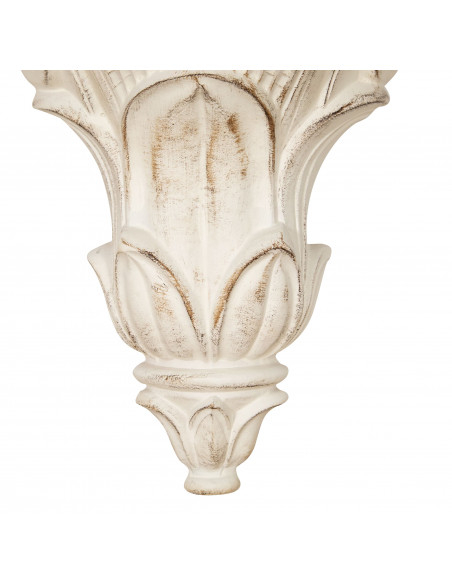 PRATELEIRA DE PAREDE EM MADEIRA ANTIGA COM ACABAMENTO BRANCO L39XDP21XH37 CM MADE IN ITALY