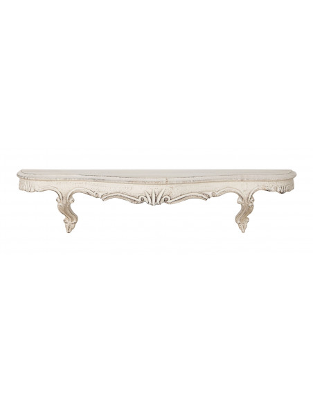 MENSOLA A MURO IN LEGNO FINITURA BIANCO ANTICATO L59XPR13XH14 CM