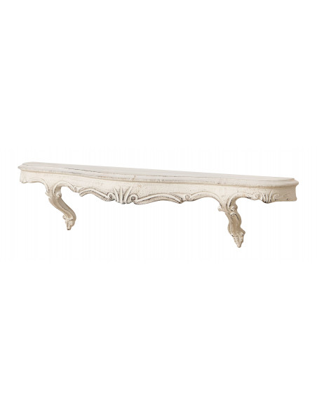 MENSOLA A MURO IN LEGNO FINITURA BIANCO ANTICATO L59XPR13XH14 CM