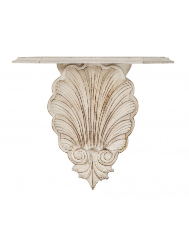 MENSOLA A MURO IN LEGNO FINITURA BIANCO ANTICATO L39XPR24XH37 CM MENSOLA A MURO IN LEGNO FINITURA BIANCO ANTICATO L39XPR24XH37 CM