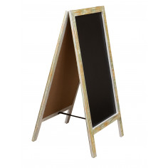 LAVAGNA DA TERRA BIFACCIALE CON CORNICE IN LEGNO L50XPR4,5XH100 CM